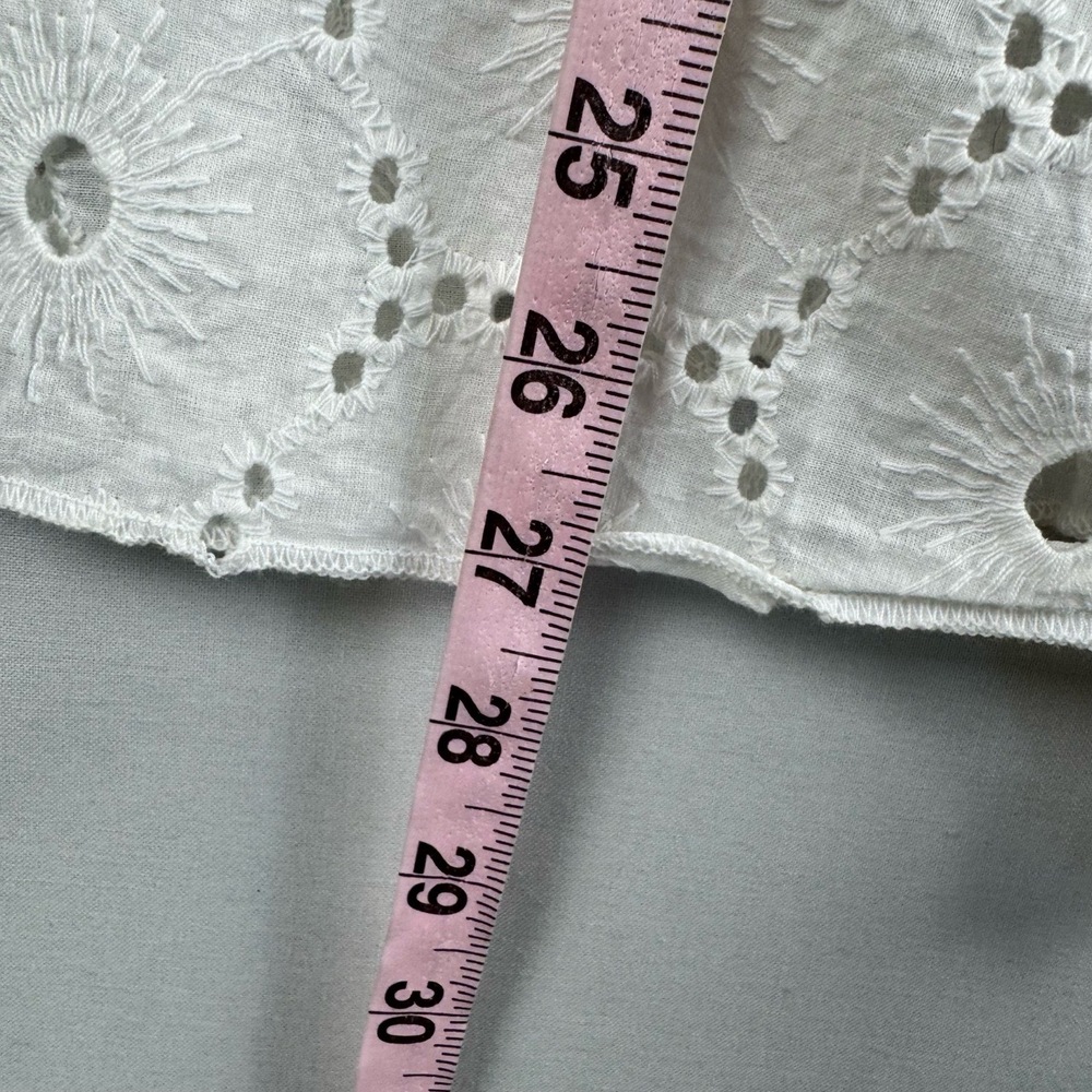 Platinum Tunic Top Womens Small Medium White Eyelet Embroidery Lagenlook NEW - Picture 8 of 12